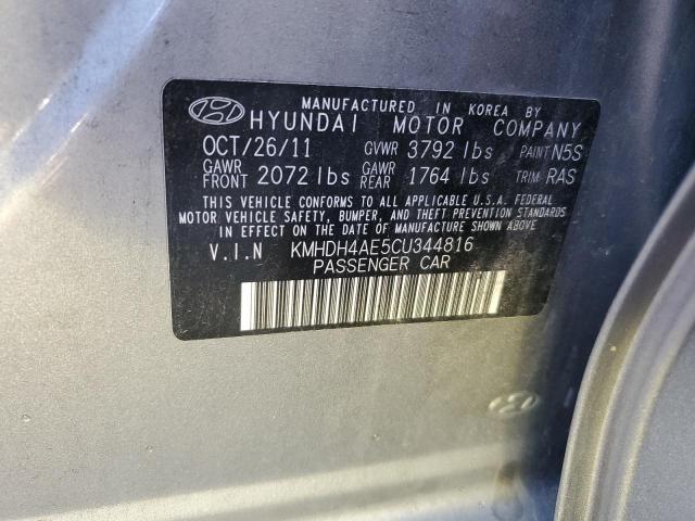 Photo 11 VIN: KMHDH4AE5CU344816 - HYUNDAI ELANTRA GL 