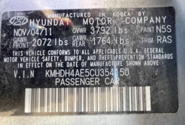 Photo 9 VIN: KMHDH4AE5CU354150 - HYUNDAI ELANTRA GL 