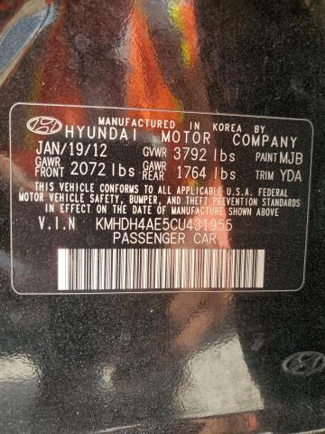 Photo 11 VIN: KMHDH4AE5CU431955 - HYUNDAI ELANTRA 