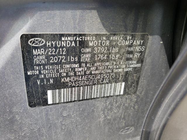 Photo 9 VIN: KMHDH4AE5CU495073 - HYUNDAI ELANTRA GL 