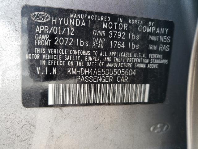 Photo 9 VIN: KMHDH4AE5DU505604 - HYUNDAI ELANTRA GL 