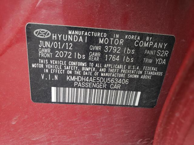 Photo 9 VIN: KMHDH4AE5DU563406 - HYUNDAI ELANTRA GL 