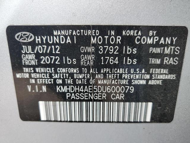 Photo 9 VIN: KMHDH4AE5DU600079 - HYUNDAI ELANTRA GL 