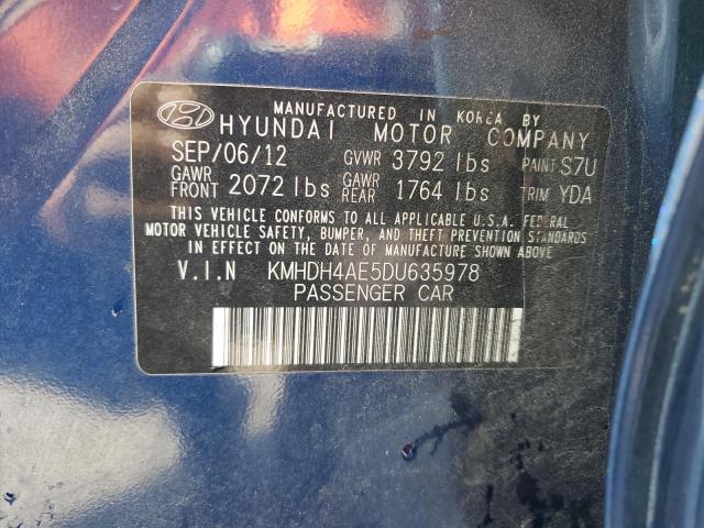 Photo 11 VIN: KMHDH4AE5DU635978 - HYUNDAI ELANTRA 