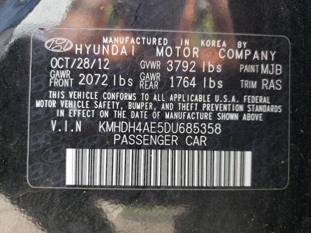 Photo 11 VIN: KMHDH4AE5DU685358 - HYUNDAI ELANTRA GL 