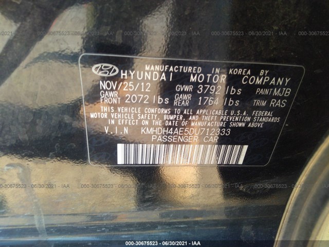 Photo 8 VIN: KMHDH4AE5DU712333 - HYUNDAI ELANTRA 