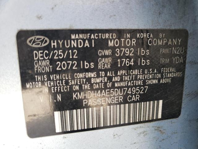 Photo 9 VIN: KMHDH4AE5DU749527 - HYUNDAI ELANTRA GL 