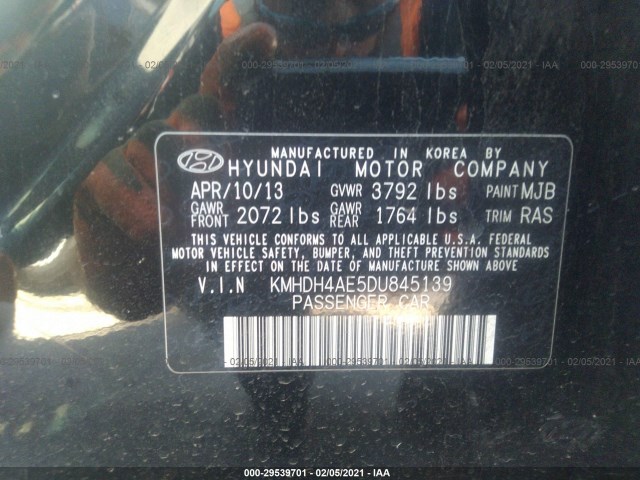 Photo 8 VIN: KMHDH4AE5DU845139 - HYUNDAI ELANTRA 