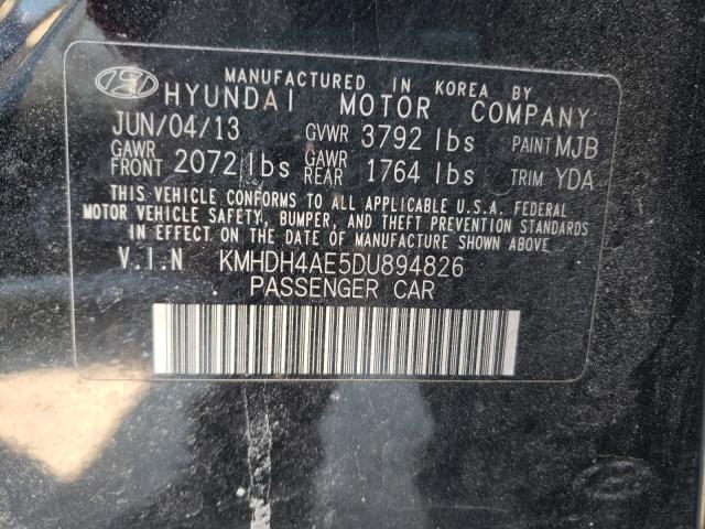 Photo 9 VIN: KMHDH4AE5DU894826 - HYUNDAI ELANTRA GL 