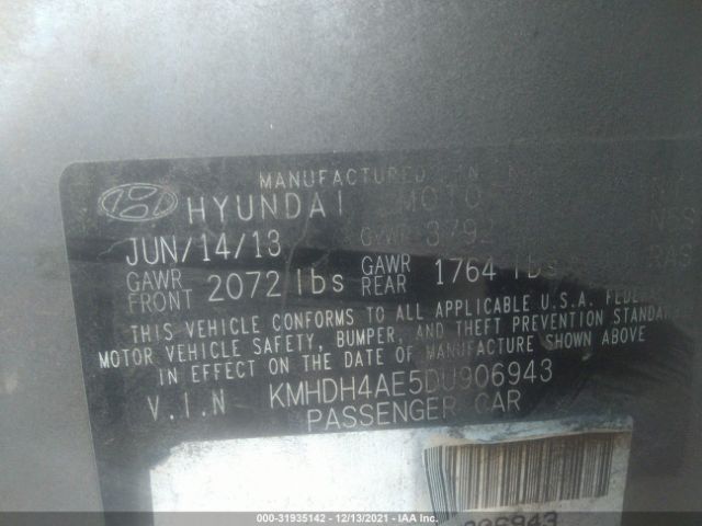 Photo 8 VIN: KMHDH4AE5DU906943 - HYUNDAI ELANTRA 