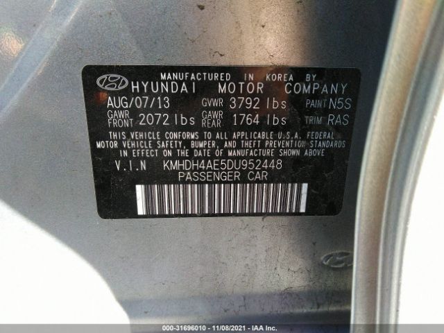 Photo 8 VIN: KMHDH4AE5DU952448 - HYUNDAI ELANTRA 