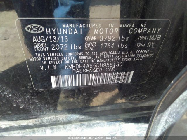 Photo 8 VIN: KMHDH4AE5DU956130 - HYUNDAI ELANTRA 