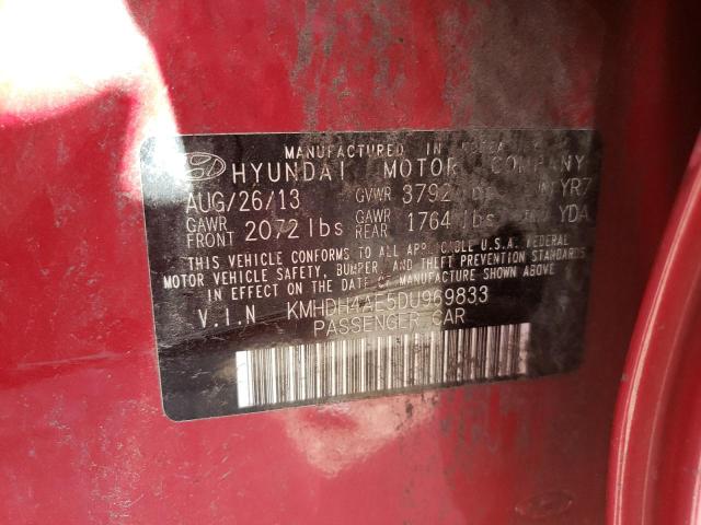 Photo 9 VIN: KMHDH4AE5DU969833 - HYUNDAI ELANTRA GL 