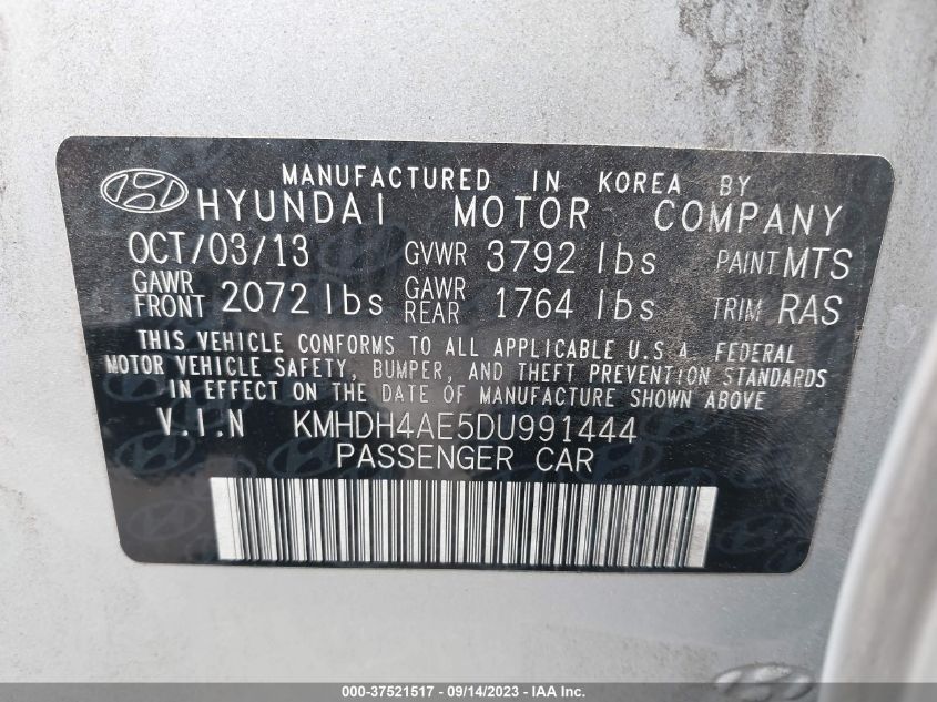 Photo 8 VIN: KMHDH4AE5DU991444 - HYUNDAI ELANTRA 