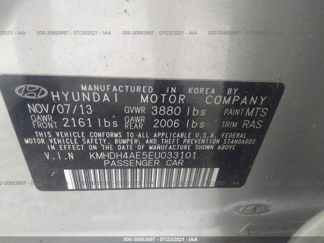 Photo 8 VIN: KMHDH4AE5EU033101 - HYUNDAI ELANTRA 