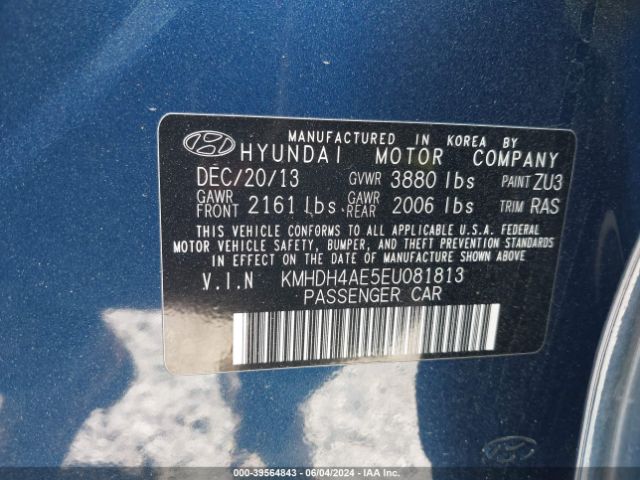 Photo 8 VIN: KMHDH4AE5EU081813 - HYUNDAI ELANTRA 