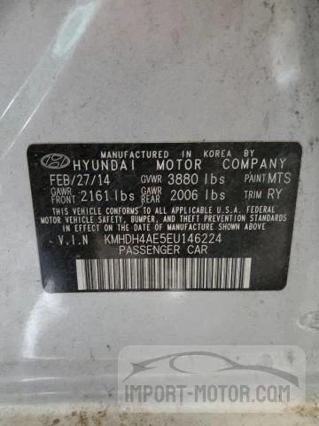 Photo 11 VIN: KMHDH4AE5EU146224 - HYUNDAI ELANTRA 