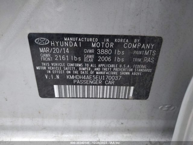 Photo 8 VIN: KMHDH4AE5EU170037 - HYUNDAI ELANTRA 