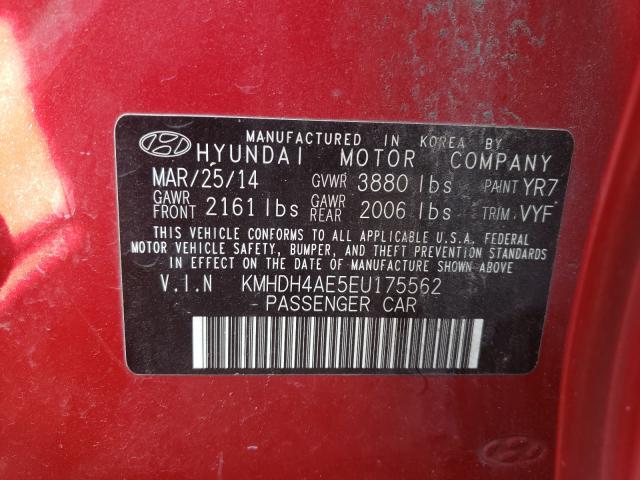 Photo 9 VIN: KMHDH4AE5EU175562 - HYUNDAI ELANTRA SE 