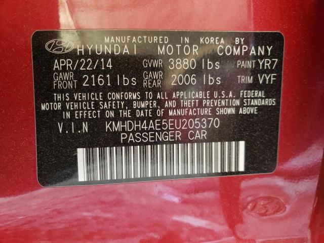 Photo 12 VIN: KMHDH4AE5EU205370 - HYUNDAI ELANTRA 