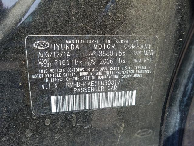 Photo 9 VIN: KMHDH4AE5FU303171 - HYUNDAI ELANTRA SE 