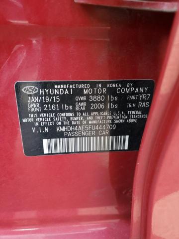 Photo 11 VIN: KMHDH4AE5FU444709 - HYUNDAI ELANTRA 