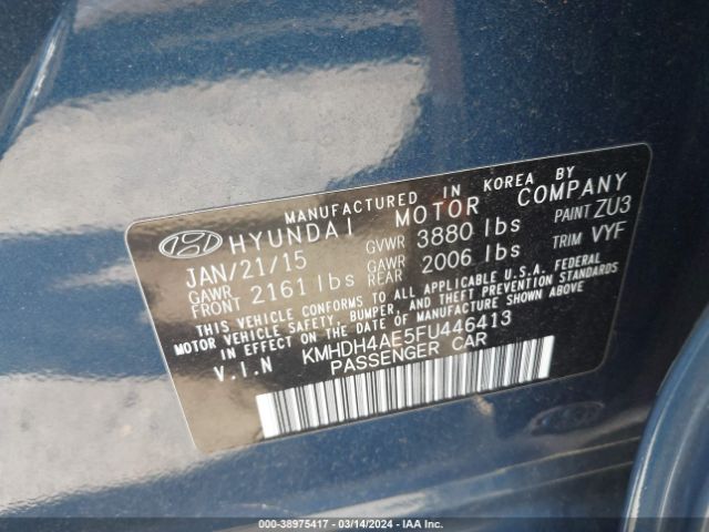 Photo 8 VIN: KMHDH4AE5FU446413 - HYUNDAI ELANTRA 