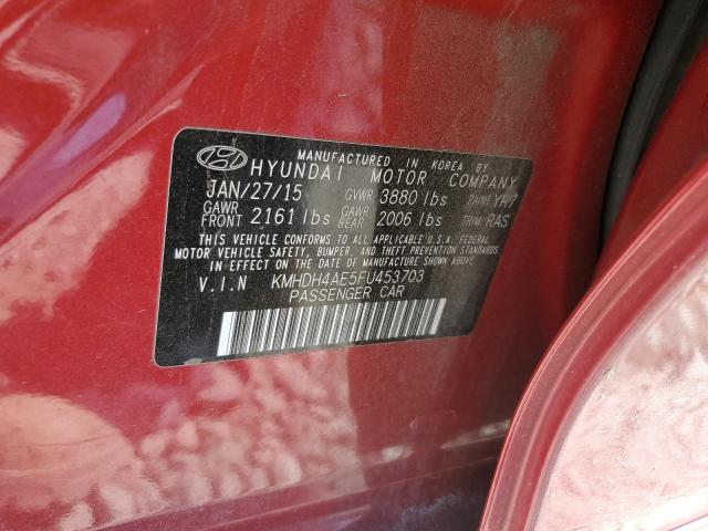 Photo 9 VIN: KMHDH4AE5FU453703 - HYUNDAI ELANTRA SE 