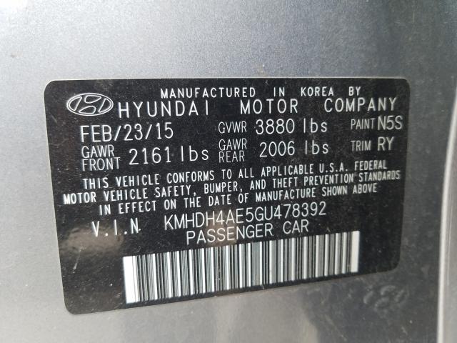 Photo 9 VIN: KMHDH4AE5GU478392 - HYUNDAI ELANTRA SE 