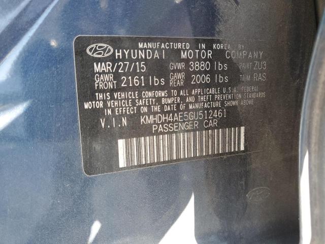 Photo 11 VIN: KMHDH4AE5GU512461 - HYUNDAI ELANTRA SE 