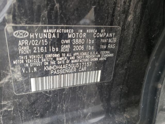 Photo 9 VIN: KMHDH4AE5GU517157 - HYUNDAI ELANTRA SE 