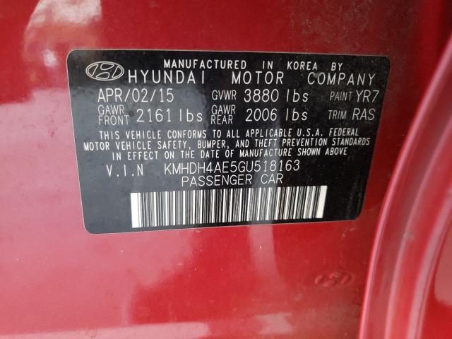 Photo 9 VIN: KMHDH4AE5GU518163 - HYUNDAI ELANTRA 