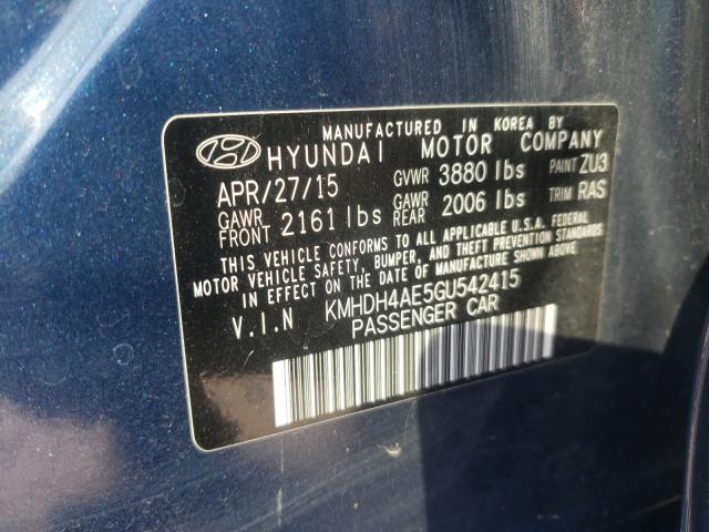 Photo 9 VIN: KMHDH4AE5GU542415 - HYUNDAI ELANTRA SE 