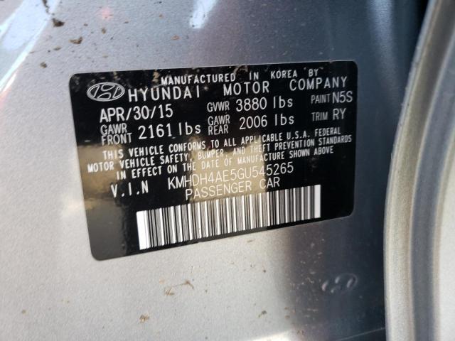 Photo 9 VIN: KMHDH4AE5GU545265 - HYUNDAI ELANTRA SE 