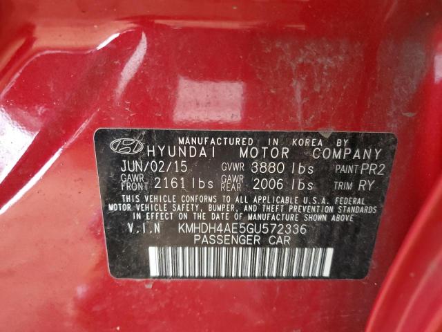 Photo 12 VIN: KMHDH4AE5GU572336 - HYUNDAI ELANTRA SE 