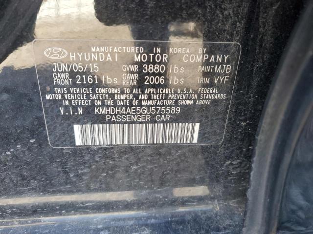 Photo 11 VIN: KMHDH4AE5GU575589 - HYUNDAI ELANTRA SE 