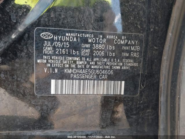 Photo 8 VIN: KMHDH4AE5GU604606 - HYUNDAI ELANTRA 