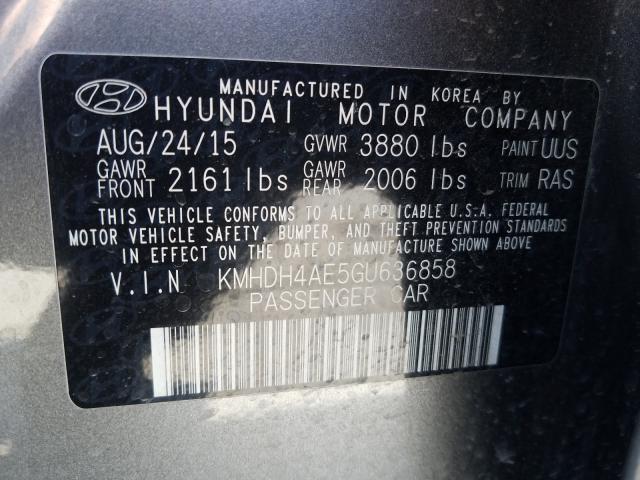 Photo 9 VIN: KMHDH4AE5GU636858 - HYUNDAI ELANTRA SE 