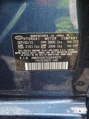 Photo 11 VIN: KMHDH4AE5GU644975 - HYUNDAI ELANTRA SE 