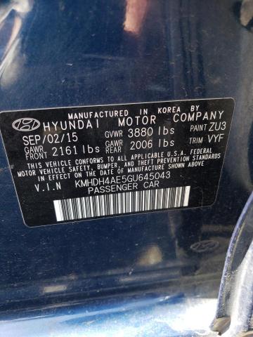 Photo 11 VIN: KMHDH4AE5GU645043 - HYUNDAI ELANTRA SE 