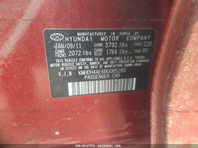 Photo 8 VIN: KMHDH4AE6BU085283 - HYUNDAI ELANTRA 