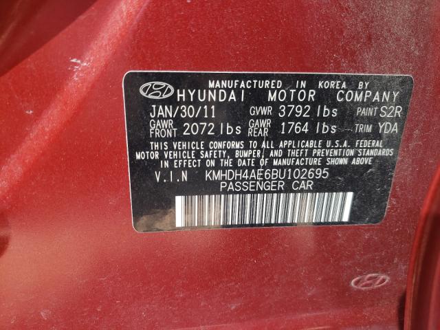 Photo 9 VIN: KMHDH4AE6BU102695 - HYUNDAI ELANTRA GL 