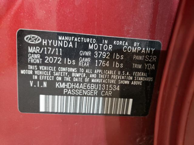 Photo 9 VIN: KMHDH4AE6BU131534 - HYUNDAI ELANTRA GL 