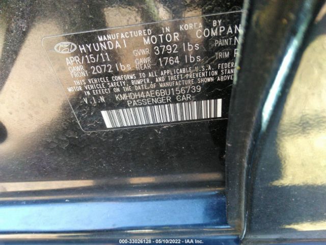 Photo 8 VIN: KMHDH4AE6BU156739 - HYUNDAI ELANTRA 