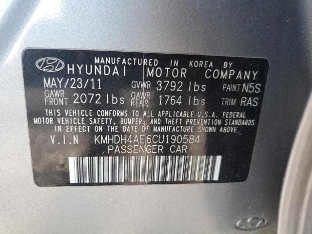 Photo 12 VIN: KMHDH4AE6CU190584 - HYUNDAI ELANTRA GL 