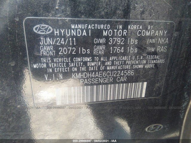 Photo 8 VIN: KMHDH4AE6CU224586 - HYUNDAI ELANTRA 