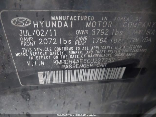 Photo 8 VIN: KMHDH4AE6CU227259 - HYUNDAI ELANTRA 