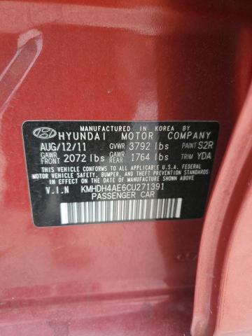 Photo 12 VIN: KMHDH4AE6CU271391 - HYUNDAI ELANTRA 