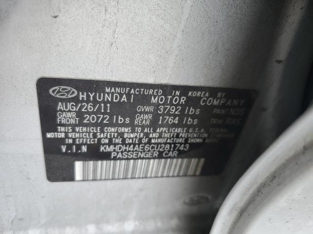 Photo 9 VIN: KMHDH4AE6CU281743 - HYUNDAI ELANTRA GL 