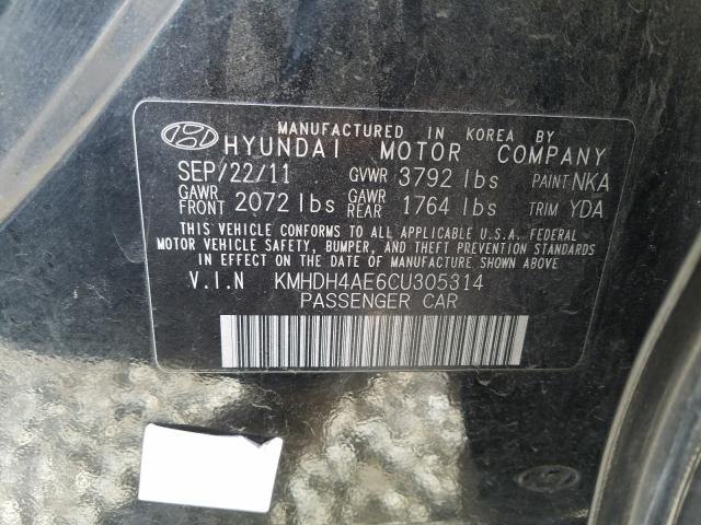 Photo 9 VIN: KMHDH4AE6CU305314 - HYUNDAI ELANTRA GL 